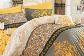 Pościel bawełniana 160x200 KATRI YELLOW